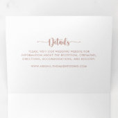 Calligrafie Terracotta Wedding Drieluik Uitnodiging (Binnenzijde eerst)