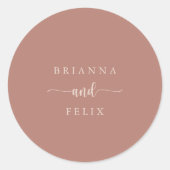 Calligrafie Terracotta Wedding Envelope-zegels Ronde Sticker