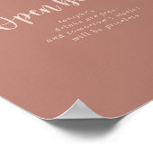 Calligrafie Terracotta Wedding Open Bar Poster (Hoek)