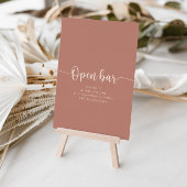 Calligrafie Terracotta Wedding Open Bar Poster