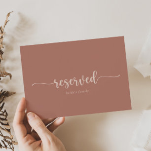 Calligrafie Terracotta Wedding Reserved Sign