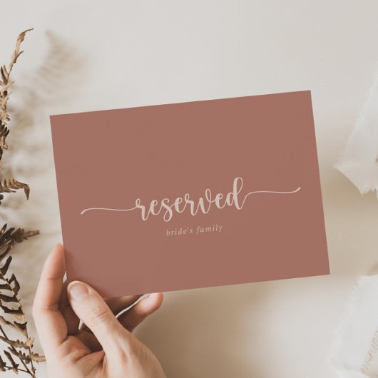 Calligrafie Terracotta Wedding Reserved Sign