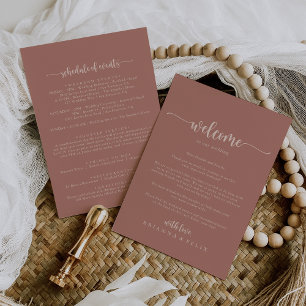 Calligrafie Terracotta Wedding Welcome Letter