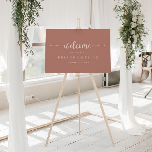 Calligrafie Terracotta Wedding Welkomstteken Poster