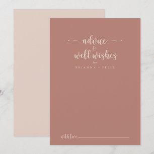 Calligrafie Terracotta Wedding Well Wishes Advieskaart