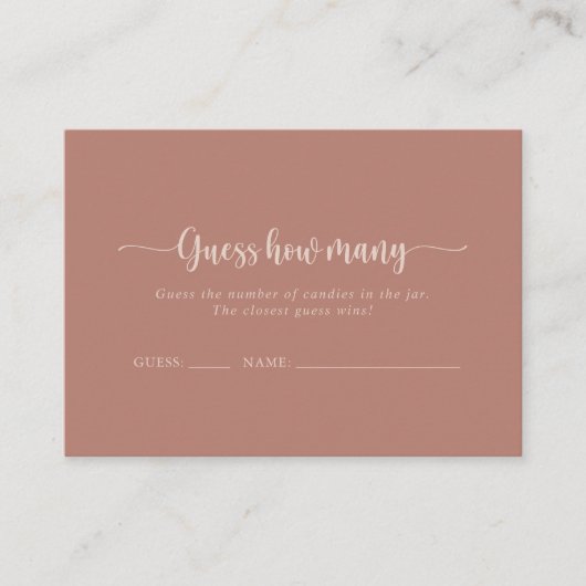 Calligrafie Terracotta zal raden hoeveel Kaart het Visitekaartje (Voorkant)