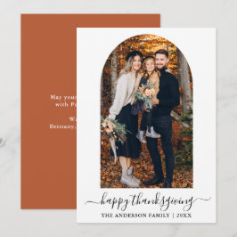 Calligrafie Thanksgiving fotografie Terracotta Feestdagenkaart