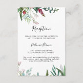 Calligrafie Tropical Floral Wedding Reception Informatiekaartje (Voorkant)
