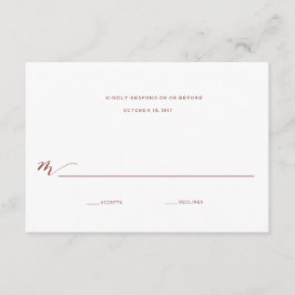 Calligrafie Trouwantwoord | Bourgogne Marsala RSVP Kaartje