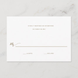 Calligrafie Trouwantwoord | Goud RSVP Kaartje
