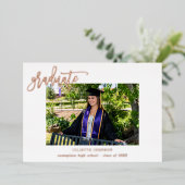 Calligrafie Twee Afstuderen foto-Folie Folie Uitnodiging (Staand Voorkant)