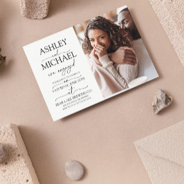 Calligrafie Typografie 2 Foto Engagement Party Kaart