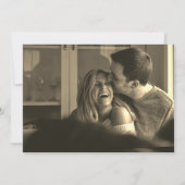 Calligrafie Typografie 2 Foto Sepia Huwelijk Kaart (Achterkant)