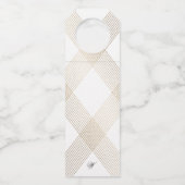 Calligrafie Typografie Monogram Gold Deco Wedding Flessenhanger (Achterkant)