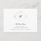 Calligrafie Typografie Monogram Gold Deco Wedding Informatiekaartje (Voorkant)