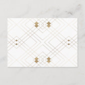 Calligrafie Typografie Monogram Gold Deco Wedding Informatiekaartje (Achterkant)