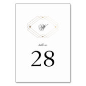 Calligrafie Typografie Monogram Gold Deco Wedding Kaart (Achterkant)