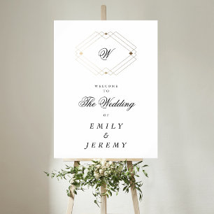 Calligrafie Typografie Monogram Gold Deco Wedding Poster