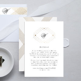 Calligrafie Typografie Monogram Gold Deco Wedding RSVP Kaartje