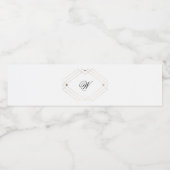 Calligrafie Typografie Monogram Gold Deco Wedding Waterfles Etiket (Enkel label)