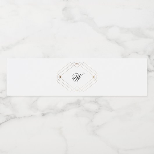 Calligrafie Typografie Monogram Gold Deco Wedding Waterfles Etiket (Enkel label)