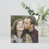 Calligrafie Typografie Square 2 Photo Wedding Save The Date (Staand voorkant)