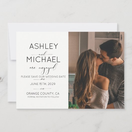 CALLIGRAFIE TYPOGRAPHY 2 Foto slaat de datum op Kaart (Voorkant)