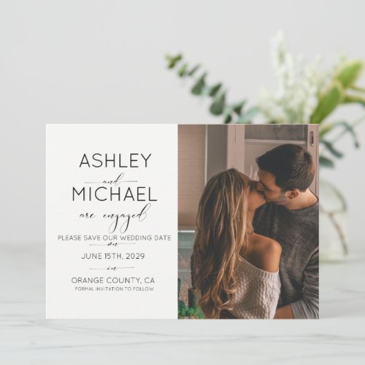 CALLIGRAFIE TYPOGRAPHY 2 Foto slaat de datum op Kaart (Staand voorkant)