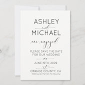 CALLIGRAFIE TYPOGRAPHY Weddenschap Save the Date Kaart (Voorkant)