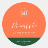 Calligrafie Uitbewerkbare kleuren Contrast Product Ronde Sticker (Voorkant)