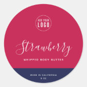 Calligrafie Uitbewerkbare kleuren Contrast Product Ronde Sticker (Voorkant)