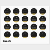 Calligrafie Uitbewerkbare kleuren Contrast Product Ronde Sticker (Vel)