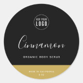 Calligrafie Uitbewerkbare kleuren Contrast Product Ronde Sticker (Voorkant)