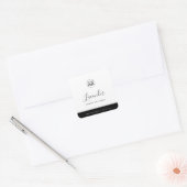 Calligrafie Uitbewerkbare kleuren Contrast Product Vierkante Sticker (Envelop)