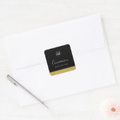 Calligrafie Uitbewerkbare kleuren Contrast Product Vierkante Sticker (Envelop)
