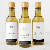 Calligrafie Uitbewerkbare kleuren Contrast Product Wijn Etiket (Flessen)