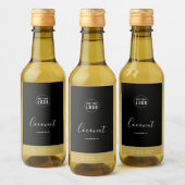 Calligrafie Uitbewerkbare kleuren Contrast Product Wijn Etiket (Flessen)