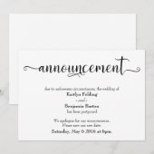 Calligrafie Uitgestelde aankondiging huwelijk (Voorkant / Achterkant)