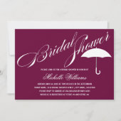 Calligrafie Umbrella Plum Vrijgezellenfeest Kaart (Voorkant)