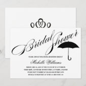 Calligrafie Umbrella Vrijgezellenfeest Kaart (Voorkant / Achterkant)