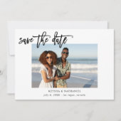 Calligrafie Uno Photo Save the Date (Voorkant)