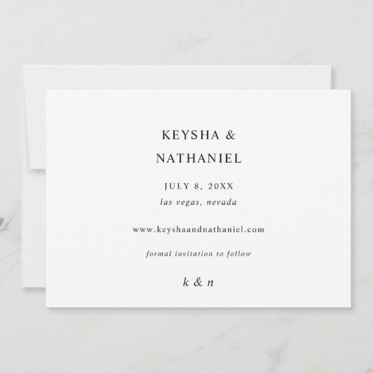 Calligrafie Uno Photo Save the Date (Achterkant)