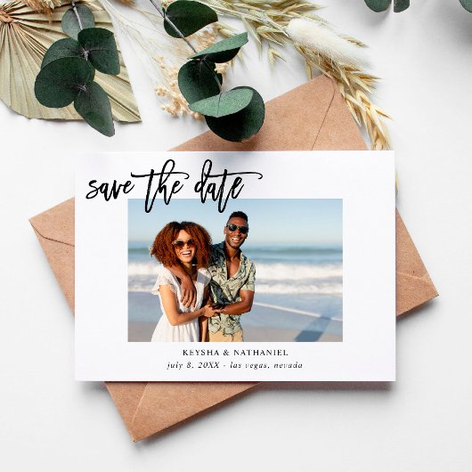 Calligrafie Uno Photo Save the Date