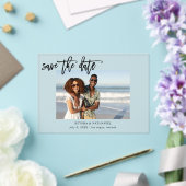 Calligrafie Uno Photo Save the Date Acryl Uitnodigingen (Insitu (Huwelijk))