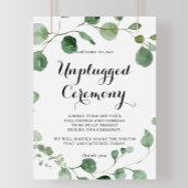 Calligrafie Unplugged Ceremony Eucalyptus Sign Poster