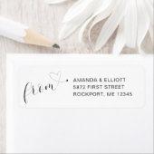 Calligrafie van het adres van de terugkeer van het etiket (Insitu)