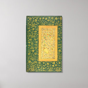 Calligrafie van Mir Ali van Herat, met een Mughal- Canvas Afdruk