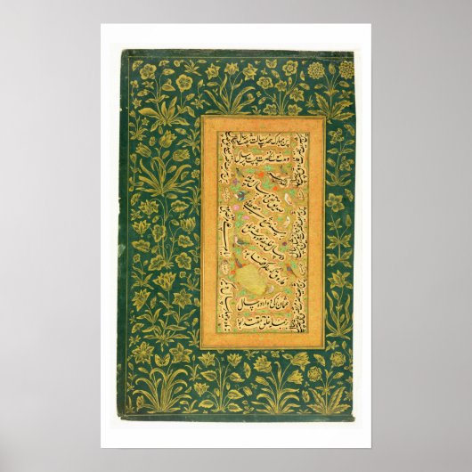 Calligrafie van Mir Ali van Herat, met een Mughal- Poster (Voorkant)