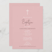 Calligrafie van roze meisje kaart (Voorkant / Achterkant)