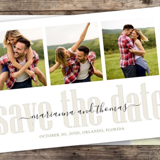 Calligrafie Vellum Script Stylish Multi Photo Save The Date